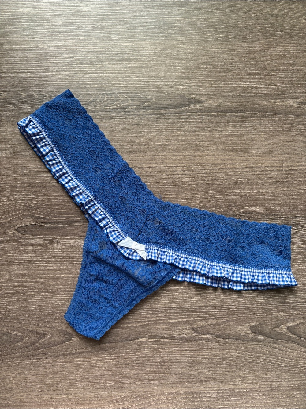 2013 ❤️$25 NWT Victoria's Secret One Size The Lacie Blue Thong
